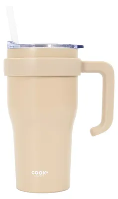 Obrázek produktu pro TERMOSKÁŽ Miami 600 ml s uchem a brčkem, béžová