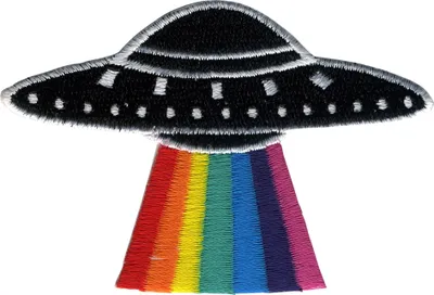 Produktbild von Aufnäher - UFO mit Regenbogen - Patch