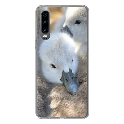 Produktbild von MuchoWow® Handyhülle Schutzhülle Hülle für Huawei P30 Schwäne - Licht - Küken Silikon Softcase Handy Hülle - Kartenbesitzer