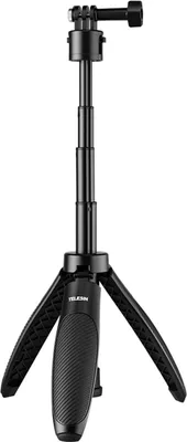 Produktbild von TELESIN S1-MNP-02 40 cm/15,7 Zoll ausziehbarer Selfie-Stick-Stativstaender mit Schnellverschluss-Montagekopf-Ersatz fuer GoPro Hero 13/12/11/10 DJI OSMO Action 3/2 Vlog Live-Streaming Selfie-Zubehoer