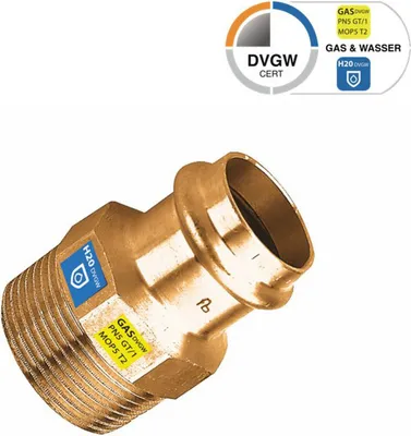 Produktbild von Sanpro Pressfitting Übergang Außengewinde Übergangsnippel, Größe V 18 - 3/4"