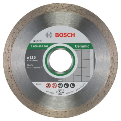 Image de Bosch 2608602201 Bosch Diamanttrennscheibe 115x22,23 Stand. for Ceramic