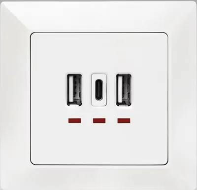 Image de Logilink Unterputz-Steckdose, 2x USB-A, 1x USB-C