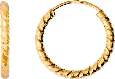 Produktbild von Xenox XG9K6004G Creolen Ohrringe Damen Fine Kordeloptik Gelbgold 375/- Ø 13 mm