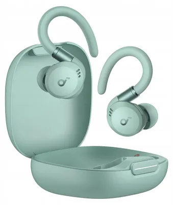 Zdjęcie produktu dla Soundcore Sport X20, zielone, bezprzewodowe słuchawki, ANC, IP68, SweatGuard, 48 godzin pracy, model A3968G61