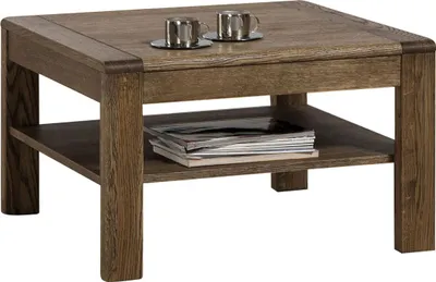Produktbild von Couchtisch teilmassiv Farbe: Dunkelbraun 45x75x75 cm Wohnzimmermöbel Wohnzimmereinrichtung