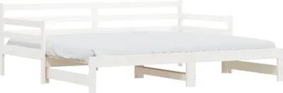 Produktbild von vidaXL Tagesbett Ausziehbar Weiß 90x200 cm Massivholz Kiefer