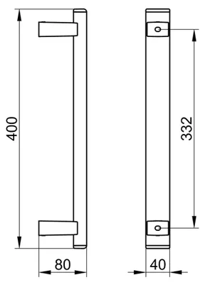 Produktbild von KEUCO AXESS Haltegriff zur senkrechten Montage 400 mm schwarz matt