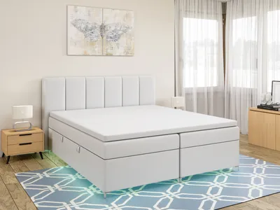 Produktbild von FEDVE Boxspringbett Schlafzimmerbett KIOTO mit 2 Bettkästen, Doppelbett mit Bonell-Matratze und Topper 140x200