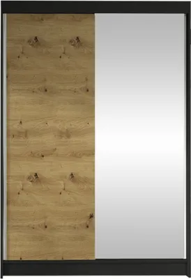 Produktbild von MIRJAN24 Schiebetürenschrank Lino I, mit Spiegel, Kleiderschrank vom Hersteller (Schwarz  / Artisan Eiche, ohne Beleuchtung)
