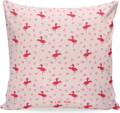 Produktbild von Mr. & Mrs. Panda Kissen 40x40 Flamingo Yoga - Rosa - Geschenk, Yogi, Vogel, Kuschel, Dekokissen, Sofakissen, Urlaub, Baum, für couch, Polster
