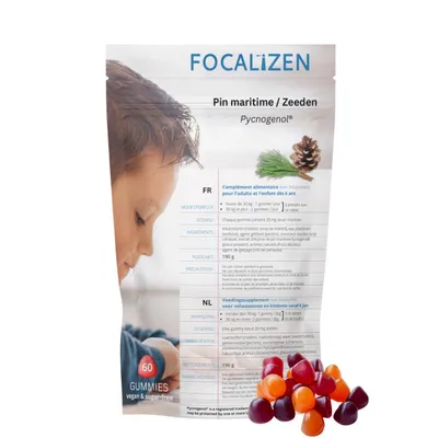 Image de FOCALiZEN 60 gommes pour enfants avec ou sans TDAH – Complément alimentaire naturel pour plus de calme, de concentration et d'attention