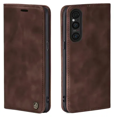 Produktbild von Handy Hülle für Sony Xperia 1 V Klapphülle Bookcase Flip Cover Handy Tasche Etui Farbe: Dunkelbraun
