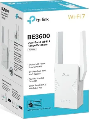 Produktbild von TP-Link RE225BE Dual-Band Wi-Fi 7 Repeater für schnelles Internet im ganzen Haus