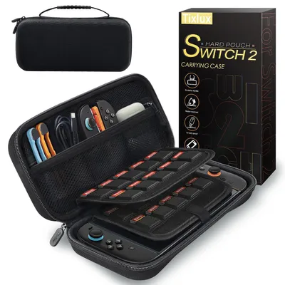 Immagine prodotto di Custodia protettiva per Nintendo Switch 2, con chiusura, per 20 giochi, nera