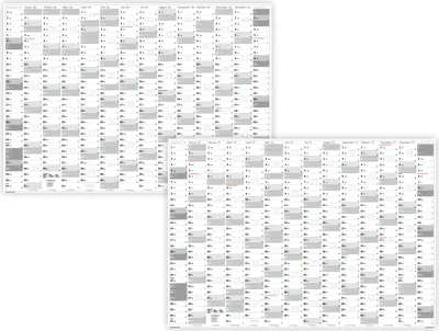 Produktbild von XXL Wandkalender DIN A0 2026 + 2027 (grau2) große Tageskästchen (Kalender werden gerollt versendet)