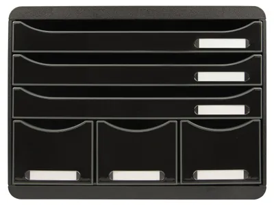 Image de Exacompta Module de classement Storebox 6 tiroirs Glossy Noir brillant 306714D