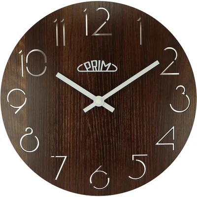 Produktbild von PRIM Wanduhr Natural C Holz Dunkelbraun Ø 280 mm Quarzuhrwerk