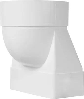 Imagen del producto de Conector para conductos de ventilación, fabricado en plástico ABS, de 110 x 55 mm, redondo, para tubos rectangulares y redondos