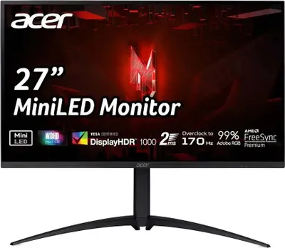Zdjęcie produktu dla Acer XV275UP3biiprx, 68,6 cm (27"), 2560 x 1440 px, Wide Quad HD, LED, 2 ms, Czarny