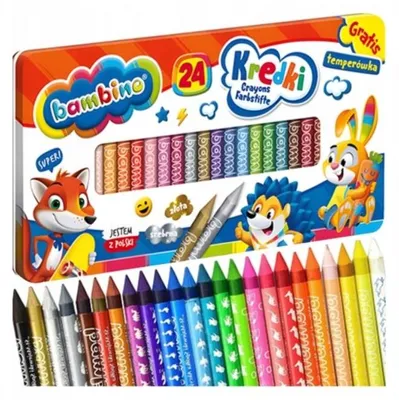 Immagine prodotto di Matite in argilla caolino 24 colori + temperino scatola di metallo Bambino
