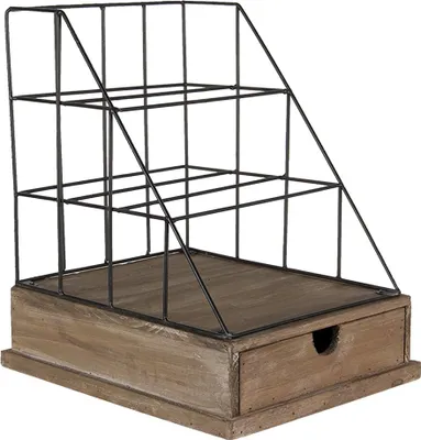 Produktbild von Clayre & Eef Briefhalter 26x32x36 cm Braun Schwarz Holz