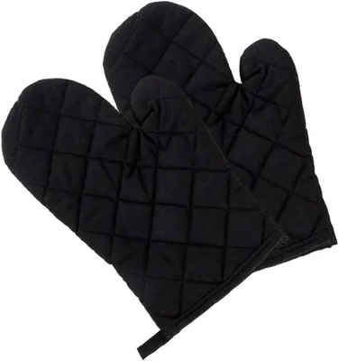 Produktbild von Ofenhandschuhe 1 Paar, schwarz, hitzebeständig, für Kochen und Backen