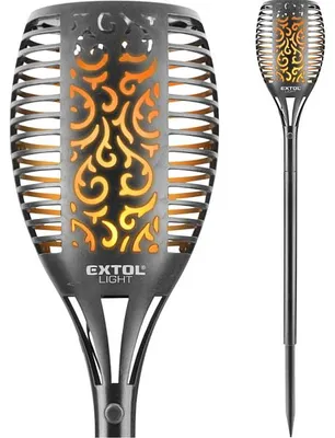 Produktbild von EXTOL LIGHT LED-Taschenlampe mit Flamme, 79 cm, Solarladung, 35 lm, 51 LEDs