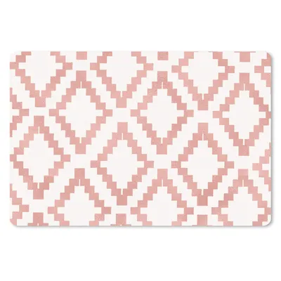Produktbild von MuchoWow® Schreibtischunterlage Muster - Luxus - Weiß - Rosa 60x40 cm - XXL Mauspad - Großes Mauspad