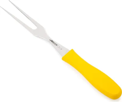 Immagine prodotto di Forchetta da intaglio Arcos color - Prof 290300 in acciaio inox nitrum e mango Forchetta ergonomica in polipropilene giallo con lama da 18 cm, vetrina