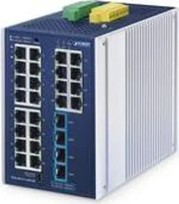 Image de Commutateur réseau géré Planet Industrial L2+ avec 24 ports et 4 ports SFP, modèle IGS-4215-24T4X