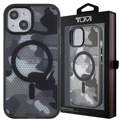 Productafbeelding van TUMI TUHMP15STCAMK iPhone 15 / 14 / 13 6,1" Zwart/Zwart, harde hoes met camouflageprint, MagSafe