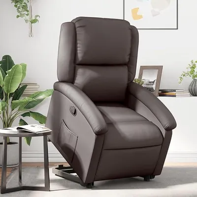 Produktbild von Relaxsessel mit Aufstehhilfe Relaxsessel & -Liegen Relaxsessel Aufstehsessel Relaxsessel Mit Aufstehhilfe Dunkelbraun Echtleder