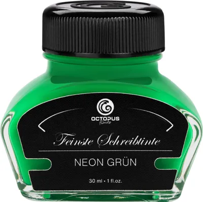 Produktbild von Textmarkertinte für Füller zum Schreiben, Markieren und Zeichnen, Neon Grün, 30 ml