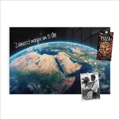 Produktbild von Magnettafel 90x60cm Pinnwand Whiteboard beschreibbar - Erde aus dem All