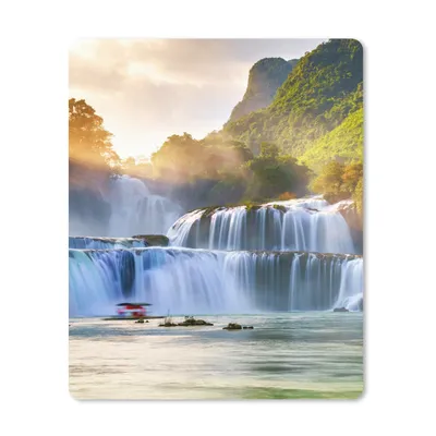 Produktbild von MuchoWow® Mauspad Mousepad Wasserfall - Pflanzen - Sonne - Wasser - Natur 30x40 cm - Mousepads - Maus Mat - Pad - Mausunterlage - Mausmatten