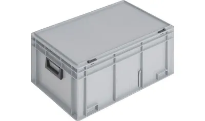 Immagine prodotto di Cassetta L600xL400xH293mm PP 2 maniglie chiusura a scorrimento grigio 55l LOCKWEILER