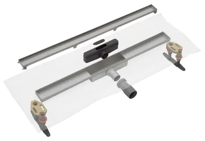 Produktbild von Drainset komplett, superflache Duschrinne Compact 70 cm mit Abdeckung für Fliese
