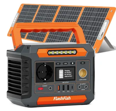 Immagine prodotto di Stazione di ricarica portatile / Generatore solare - P66A - 200 W (400 W di picco) - 144 Wh - Pannello solare da 100 W incluso - Presa UE - USB QC e Type-C 18 W
