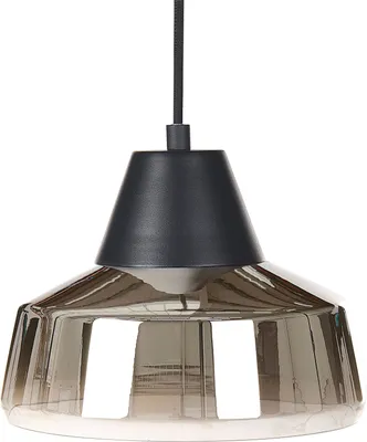 Zdjęcie produktu dla BELIANI Lampa wisząca czarno-złota szklany klosz przydymione szkło do salonu sypialni nowoczesny design