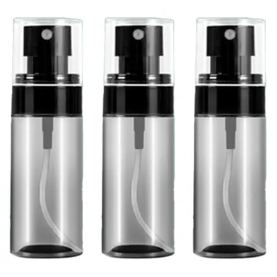 Produktbild von Sprühflaschen,transparent, leer, feiner Nebel, Kunststoff, Mini-Reiseflaschen-Set, kleine nachfüllbare Flüssigkeitsbehälter (durchscheinend schwarz, 80 ml)