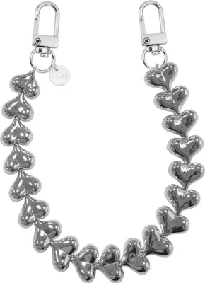 Produktbild von Telefonkabel Zauberkabel Funky Hearts Design in Silber mit praktischen Haken