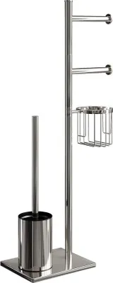 Produktbild von Famanu WC-Rollenhalter mit Toilet Bürste - Verchromt, rostfrei, stehend