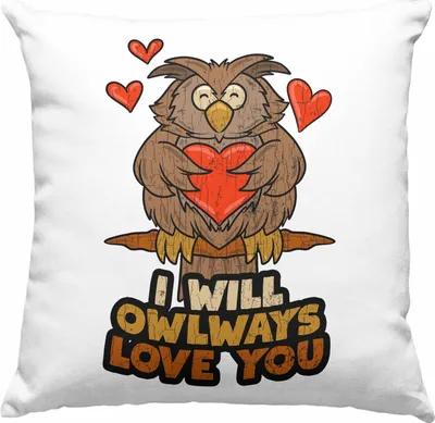 Produktbild von Trendation - Deko-Kissen mit Füllung 40x40 Eule Geschenk Frauen I Will Owlways Love You  Deko-Kissen mit Füllung 40x40 Freundin Valentinstag (Rosa)