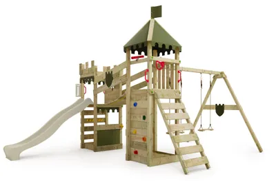 Produktbild von Kletterturm FATMOOSE RiverRun Royal XXL mit SuperSwing, salbeigrün/olivgrün