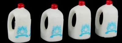 Produktbild von Puppenhaus Milchflaschen | Puppenstube 1 zu 12 Zubehör (4 Stück)