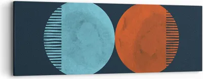 Produktbild von Bild auf Leinwand - Leinwandbild - Einteilig - Abstraktion Blau Rot - 90x30cm - Wand Bild - Wanddeko - Wandbilder - Leinwanddruck - Bilder - Wanddekoration - Leinwand bilder - Wandbild - AB90x30-4720