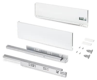 Immagine prodotto di Cassetto esterno Protone 30 kg -  guide a estrazione totale e chiusura ammortizzata -  altezza 131 mm -  profondità 500 mm -  acciaio -  verniciato in bianco