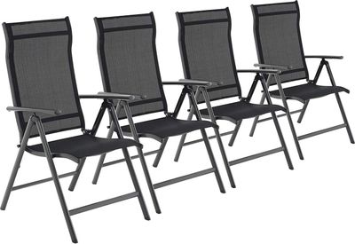 SONGMICS 4er-Set klappbare Campingstühle, 8-fach verstellbare Rückenlehne