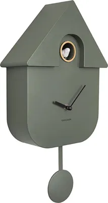 Produktbild von Karlsson - Kuckucksuhr Modern Cuckoo ABS - Dschungel Grün - 41x8,5x21,5cm